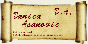 Danica Asanović vizit kartica